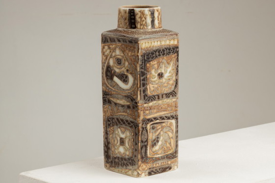 Image 1 of Royal Copenhagen. Small earthenware vase with ethnic decoration. Circa 1970