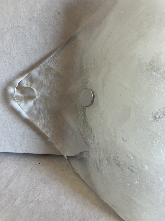 Image 1 of Carlo Nason per Kalmar Franken Lampada da parete vintage in vetro ghiacciato