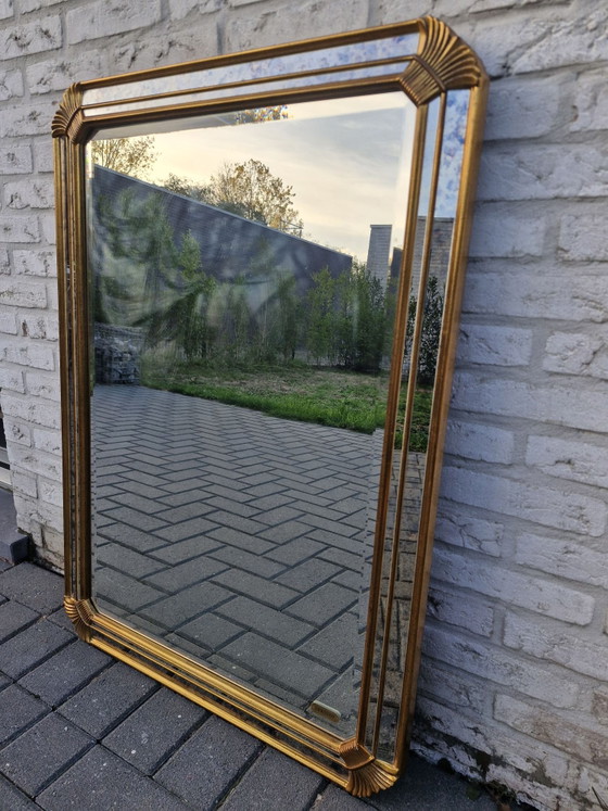 Deknudt mirror with gold-colored frame, 96 × 69 cm, Wood, Glass (photo 3 of 15)