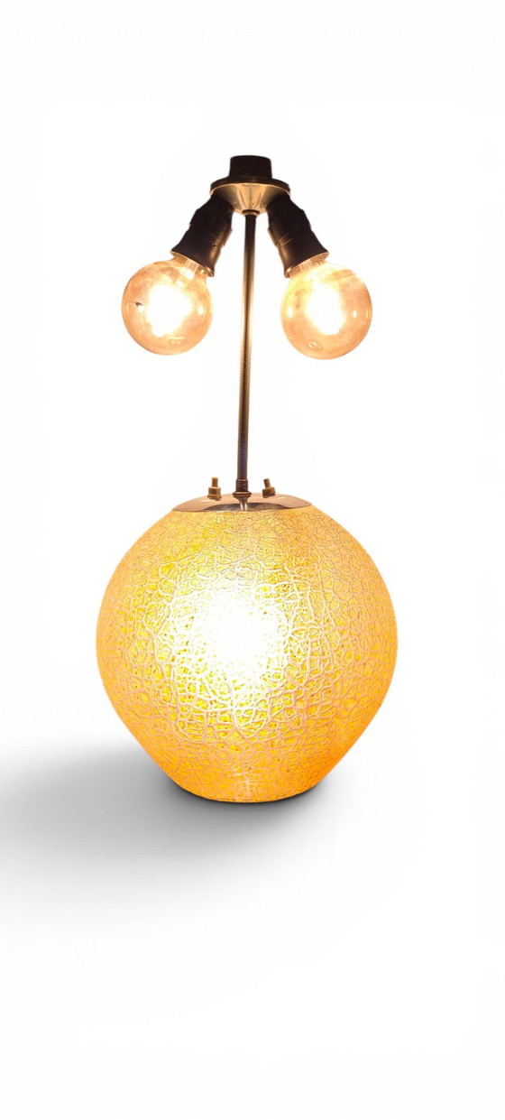 Image 1 of S. Reich & Co Krásno Vintage Art Deco Glass Table Lamp Bohemian Czech Amber Lighting