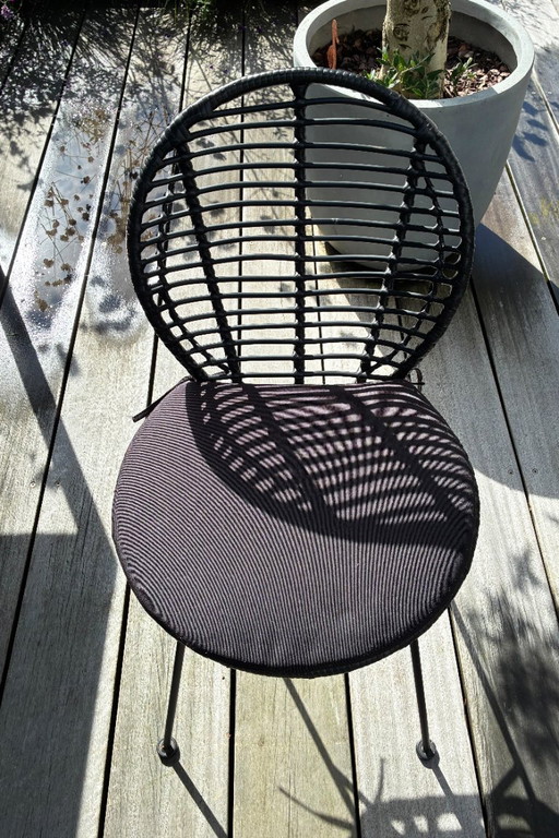 2x Tuinstoeltje met kussen
