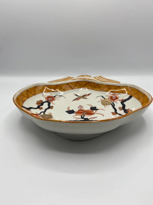 Porcelain Shell Dish – Imari Japonism Plum Tree and Bird Decoration – French Belle Époque (photo 2 of 4)