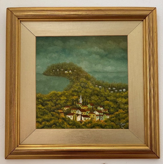 Image 1 of Naïve landscape oil painting