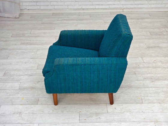 Image 1 of 1970, Deense fauteuil, originele meubelwol, teakhout.