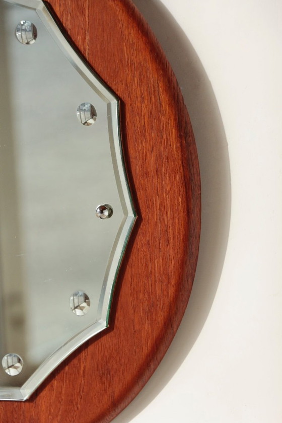 Image 1 of Vintage Round Teak Mirror from the 1960s - 02.10.25.03