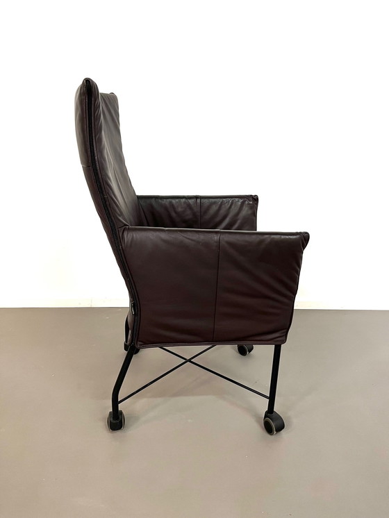 Image 1 of Silla posmoderna Charly de cuero de Gerard van den Berg para Montis años 80