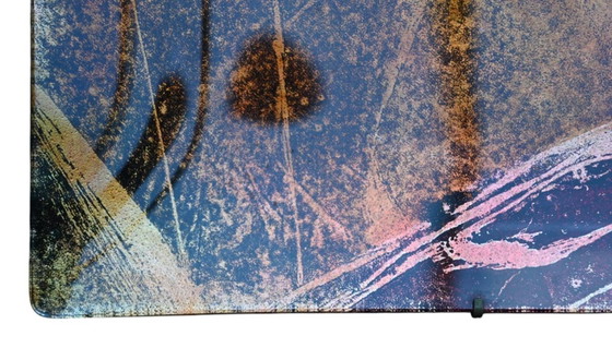 Image 1 of Targa da parete in vetro retroverniciato italiano, firmata "pachini"