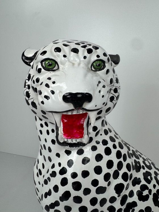 Image 1 of Leopardenfigur aus italienischem Porzellan - Fierce & Fabulous