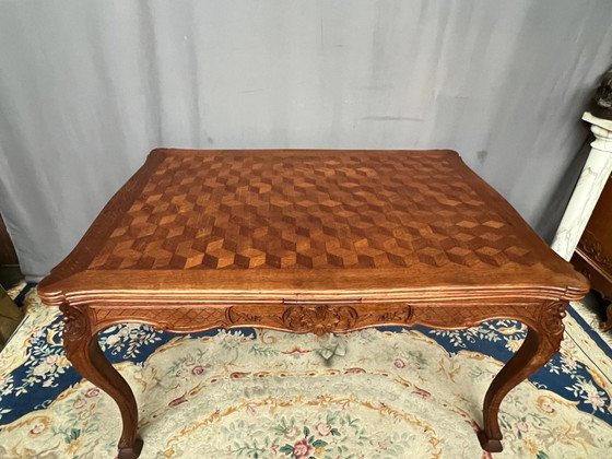Mesa antigua estilo Luis XV. Roble macizo., Mesas de comedor, Madera, Marrón (foto 3 de 7)
