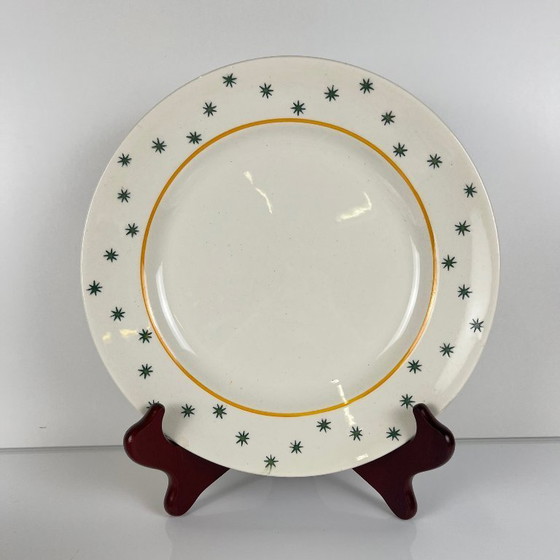 Image 1 of Set van 6 Gien dinerborden, Primefleur-design, model "Constellation", 1950