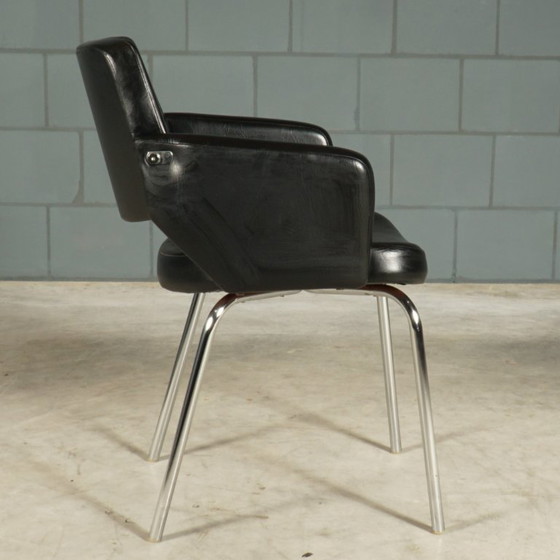 Image 1 of Set di poltrone vintage in similpelle – nere – anni '70