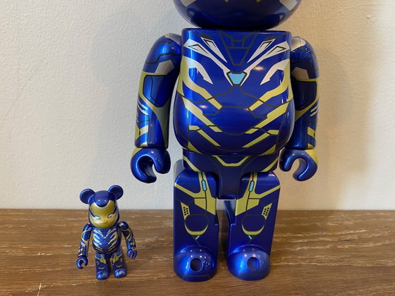 Image 1 of Bearbrick IRON MAN RESCUE SUIT Marvel AVENGERS ENDGAME versie 400% + 100% MEDICOM speelgoed 2023