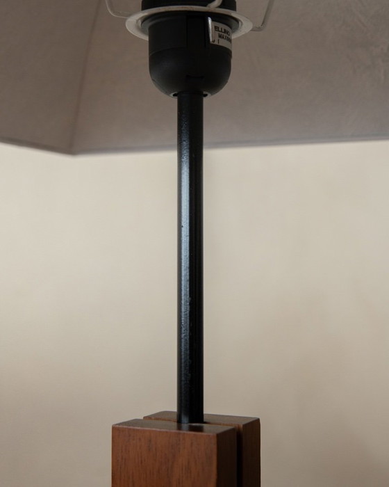 Vintage Belgische postmoderne verstelbare vloerlamp van Bellino, jaren 90, hout met sculpturaal (photo 12 of 14)