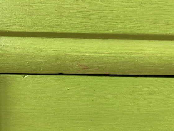 Image 1 of Scatola da cucito vintage in legno verde lime