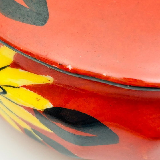 Image 1 of Art Deco collectible porcelain box by Aladin France model R12, rare 1920-30 handpainted box