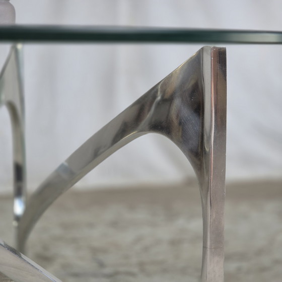 Image 1 of Knut Hesterberg, table basse vintage 1960 verre aluminium