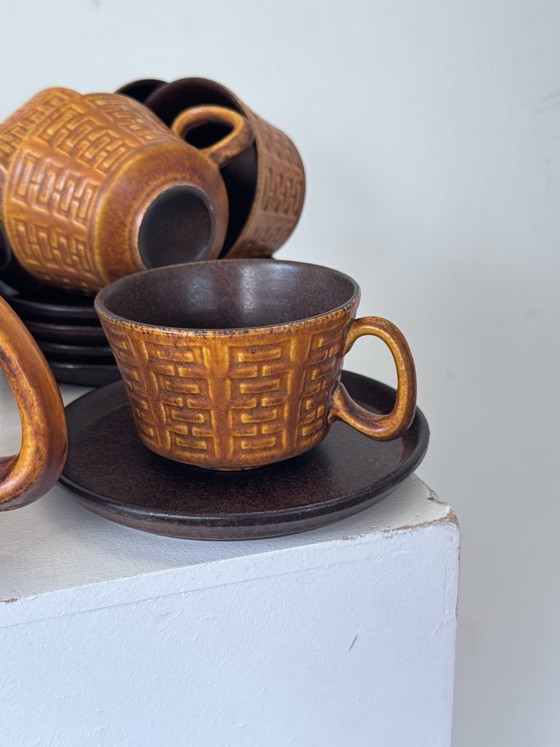 Vintage Ceramano Tea Set 'Epsilon' 1960s with Geometric Relief Pattern – Tableware, Ceramic (photo 3 of 11)