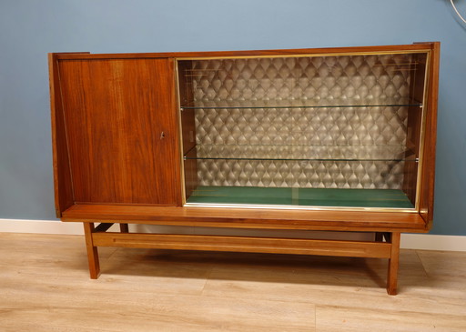 Buffet haut vintage en placage de teck