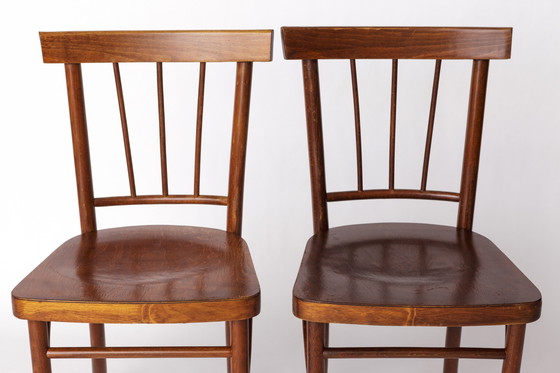 Image 1 of Pair of Soviet Beech Dining Chairs – 1978 Vintage, Refurbished Wood Frame