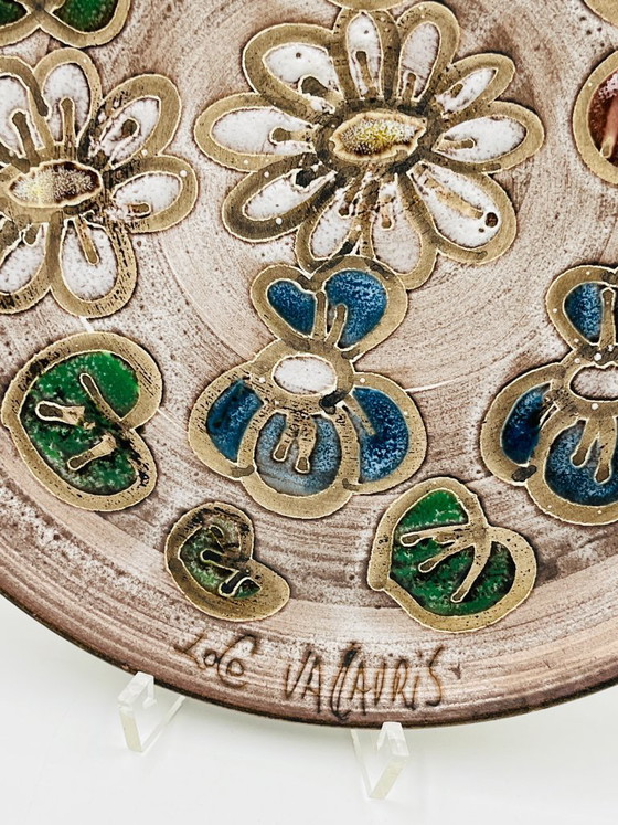Image 1 of Piatto decorativo vintage in ceramica di Vallauris, firmato Lolo