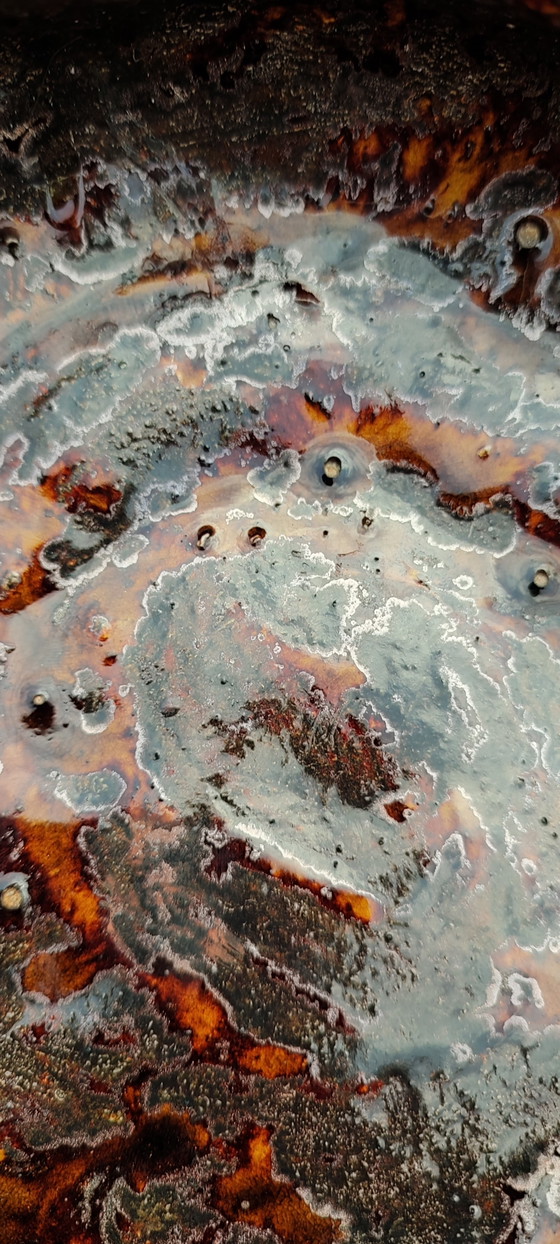 Ciotola in ceramica d'arte smaltata "MichEl 1997", Decorazione erbario – céramique émaillée signée (photo 10 of 14)