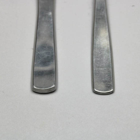 Image 1 of Folke Arström (1907-1997) - Gense Schweden - Modell Facette - Edelstahl 18-8 - Set aus Fleischmesser und Gabel (2x)