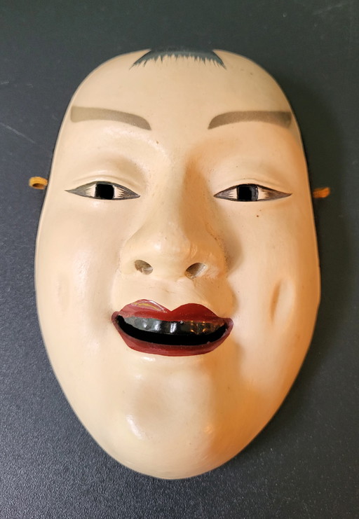 Maschera Noh originale giapponese in porcellana.