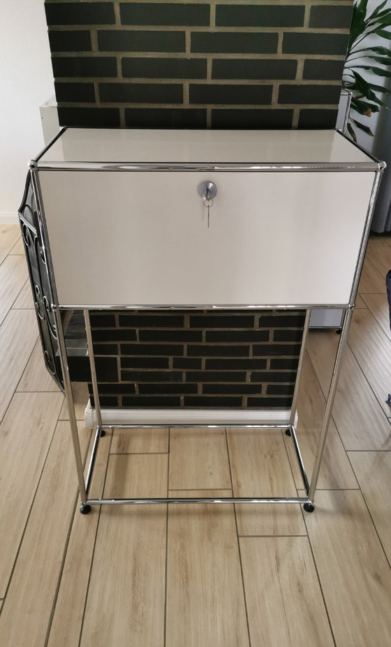 Mobile/consolle originale USM Haller con ante a ribalta, bianco – Credenze, Metal (photo 5 of 5)
