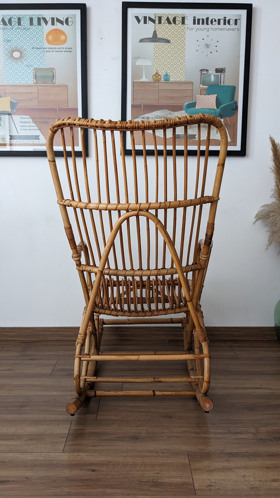Image 1 of Vintage rotan schommelstoel