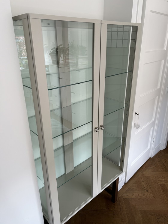 Image 1 of IKEA Stockholm display cabinet - grey with oak