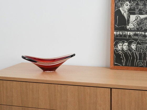 Image 1 of Ruby schaal, Murano glas, Italiaans design, jaren 60, gemaakt in Italië