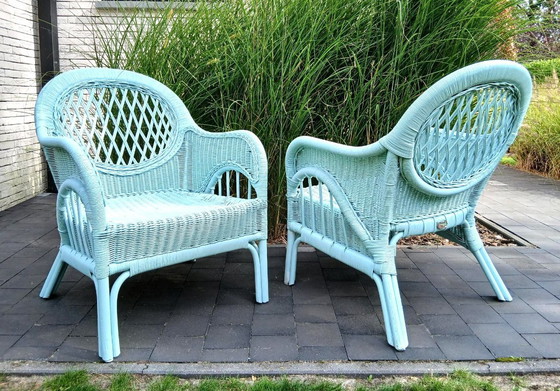 Image 1 of 2 x Mesch rattan charm armchairs