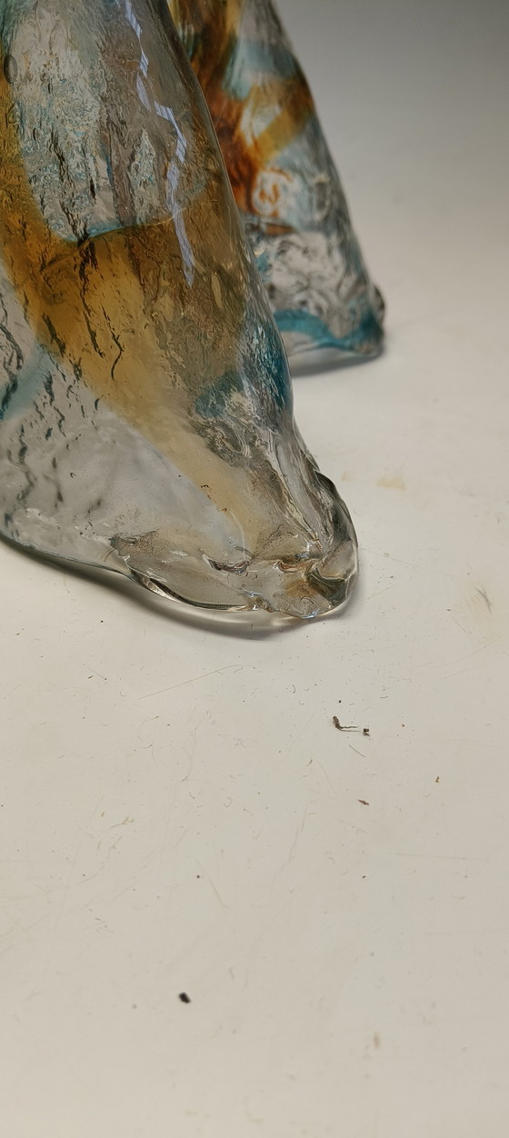 Image 1 of Vintage design italiaans gekleurd glazen Murano hanglamp in de stijl van Nason