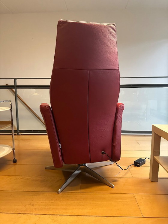 Image 1 of Luxuriöser elektrischer Relaxsessel in rotem Leder – mit Garantie und Rechnung