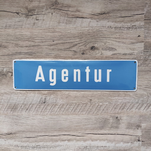 Plaque émaillée de l'agence