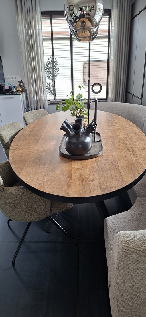 Table à manger ovale – eettafels, Metal, lamine