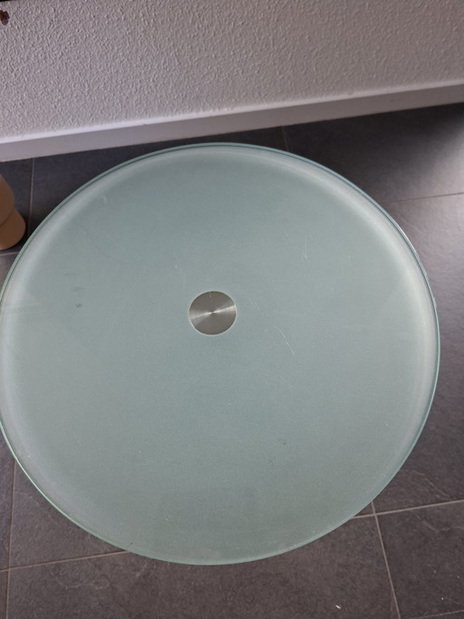 Mesa auxiliar redonda de cristal – Metaform, bijzettafels, Glass, Metal