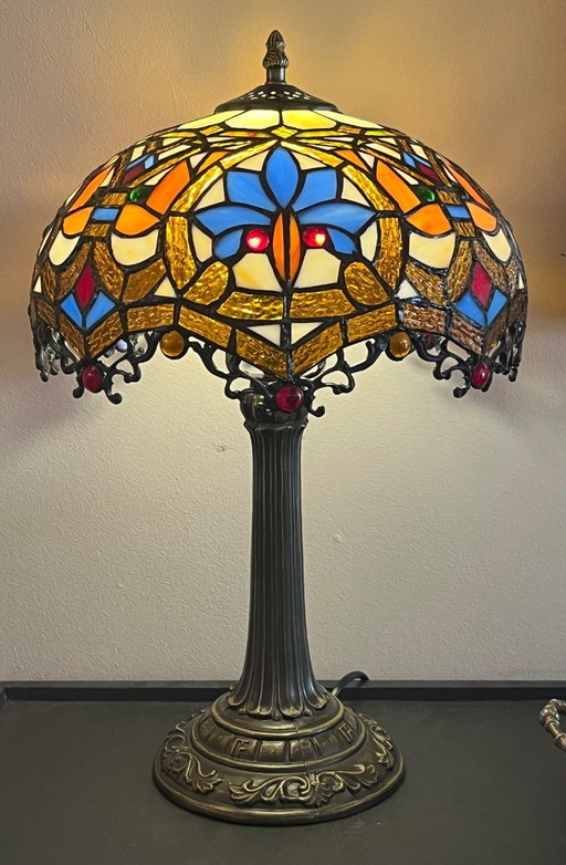 Xl size art nouveau style table lamp Tiffany 1920s style