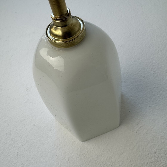 Image 1 of Vintage Opaline zwanenhals wandlamp