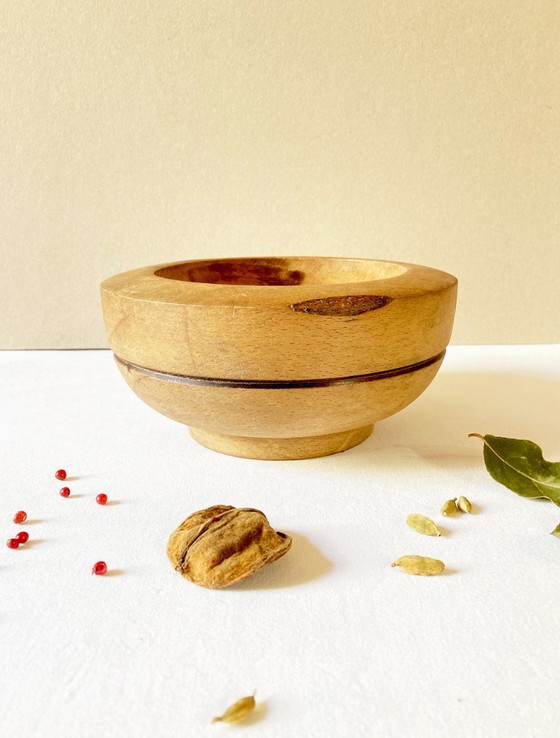 Image 1 of Antiker gedrechselter Mörser aus Holz