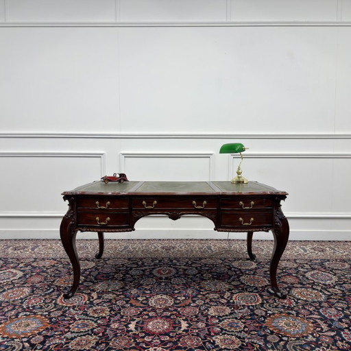 Klassischer Antiker Englischer Schreibtisch – bureau, Leather, Wood (photo 2 of 22)