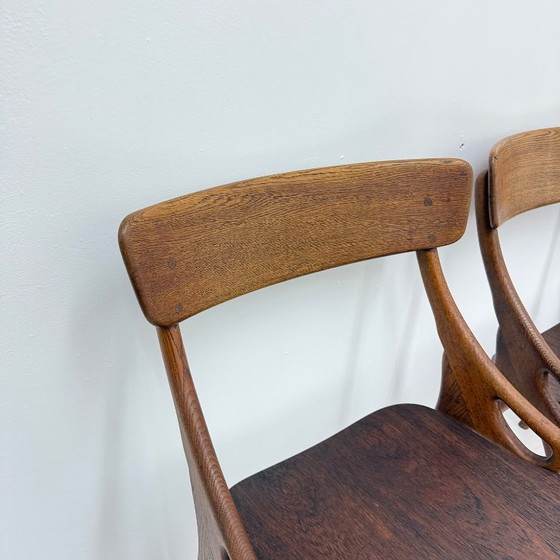 Set of four wooden Dining chairs, Brown, Vintage (photo 11 of 13)