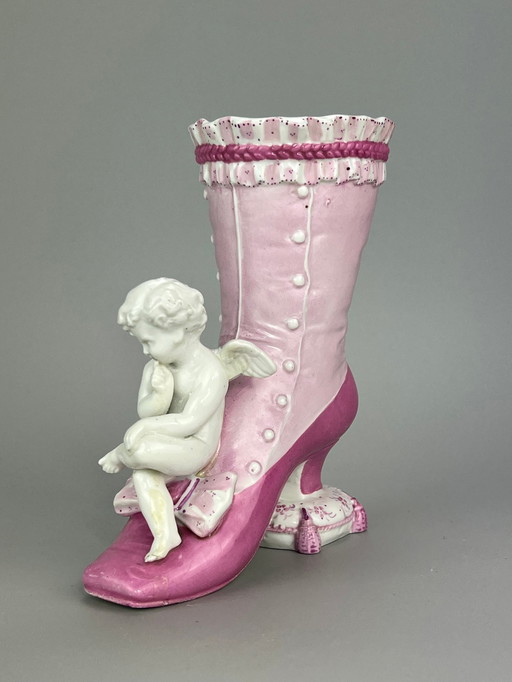 Vase - Porcelaine - en forme de botte