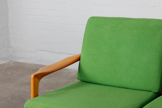 3-seater Sofa Vintage 60s Mid Century Couch 70s design – Knoll, 3-5 seaters, Wood, Mid Century Modern (photo 5 of 14)