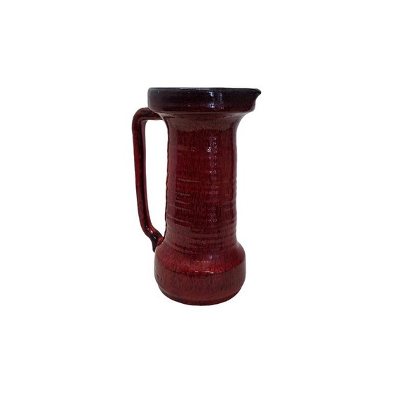 Vintage reddish-brown/burgundy ceramic vase, 60s/70s (photo 3 of 5)