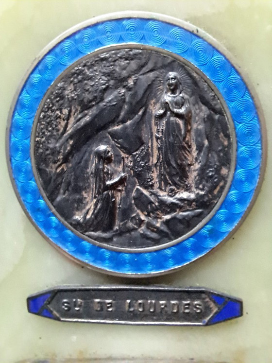 Wijwatervat - Lourdes – Kandelaars en kaarsen, Stone (photo 3 of 5)