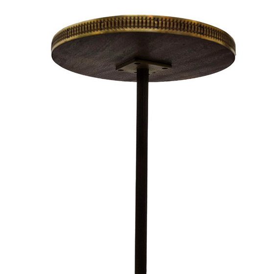 Vintage French brass side table, 1960s – Wood (photo 4 of 5)