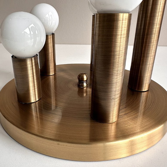 Image 1 of Lampe de plafond vintage Sölken Luminaires Flush Mount Laiton Brossé Mat 5-flamme Hollywood Regency