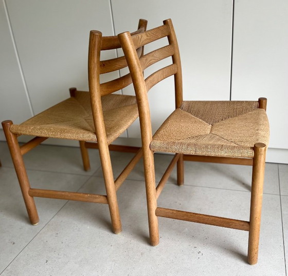 Ensemble de 6 chaises Poul Volther en corde de papier, modèle 350 – Chaises de salle à manger, Paper, Wood (photo 4 of 5)