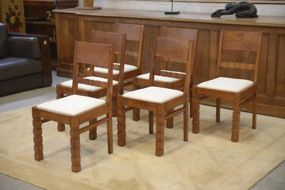 Set of 6 brutalist chairs from the 1960s. – Dining chairs, Wood (photo 14 of 14)